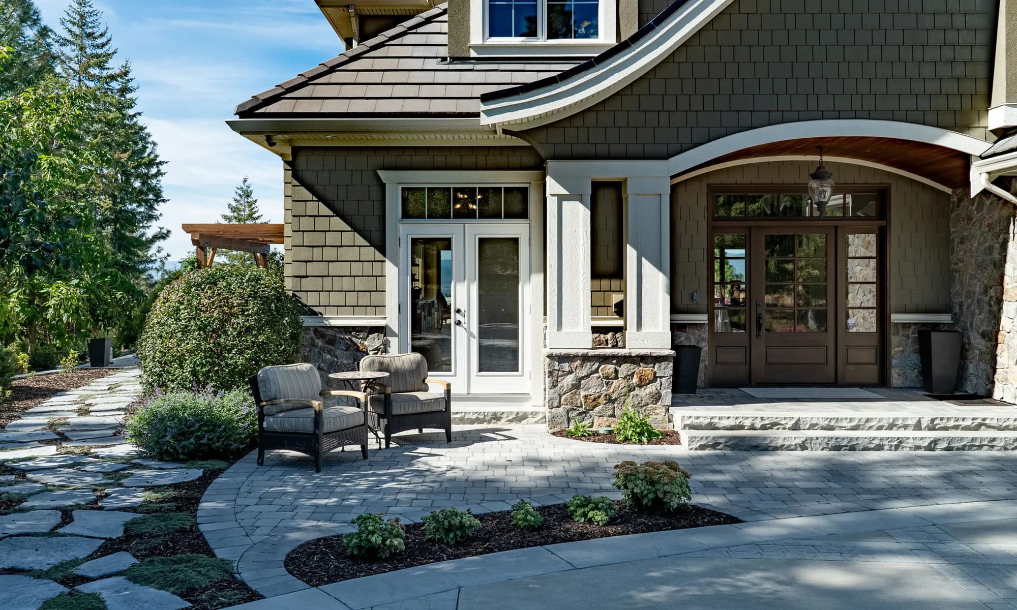 driveway paver stones and stairs