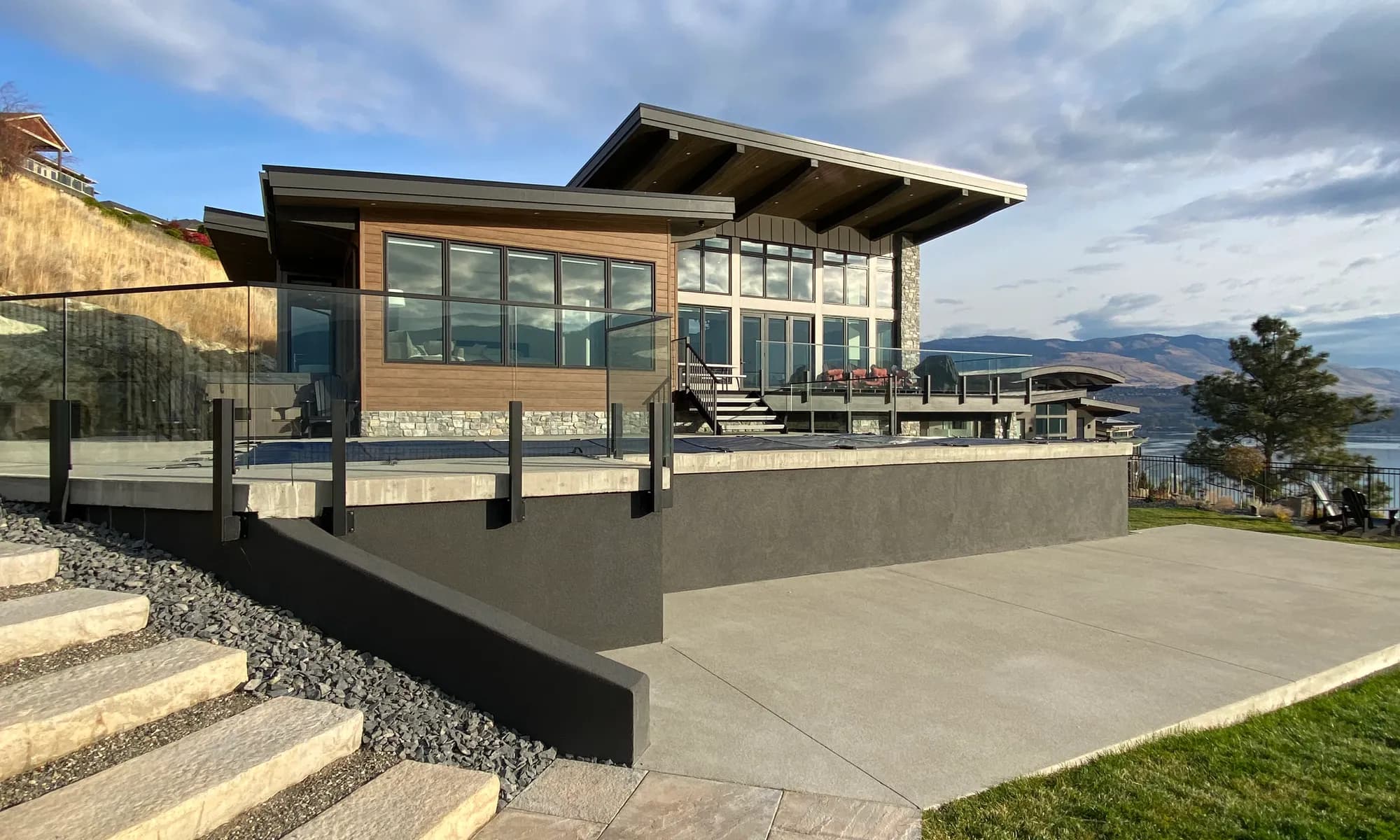 walkway and steps stone and stairs