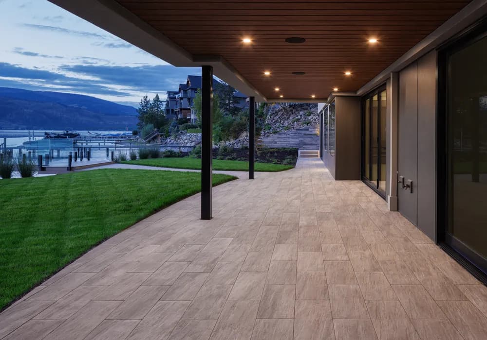 lake front stone floor