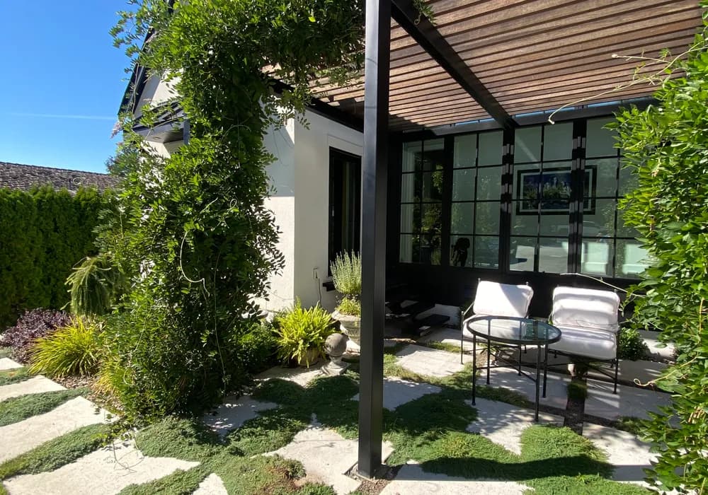 stone steps and vineyards and pragola