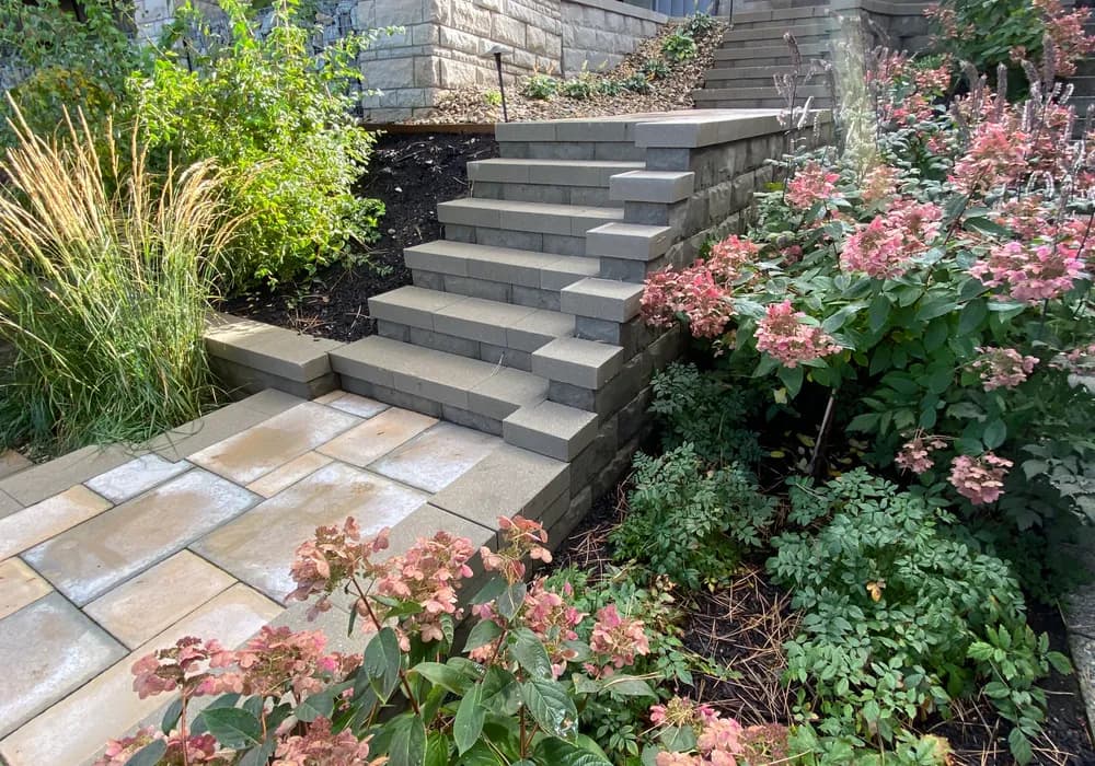 stone steps spiral stair case