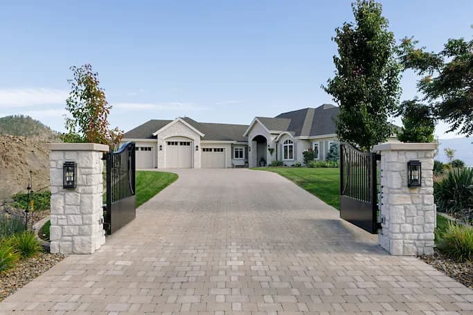 Paver driveway, walkway and patio by Empire Landscaping.